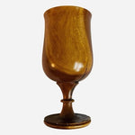 Vintage Mid-Century Modern Hand Carved Wood Goblets Wine Chalices Cups Set of 4