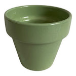 Norcal Sage Green Glazed Ceramic Flower Pot Planter 5.5"x5" Round G+