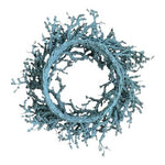 Silver Glitter Frosted Eucalyptus 19" Door Wreath Christmas Holiday Decor