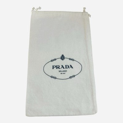 Authentic Prada Milano Dal 1913 White Drawstring Dust Bag Storage Pouch 8x13.25"
