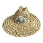 Wyeth Straw Mens Lifeguard Sun Hat Happiness Comes In Waves Beach Ocean Surf OS