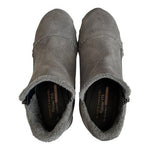 Skechers Womens Relaxed Fit Easy Going Cool Zip Ankle Boots 8.5 Gray Suede Fur