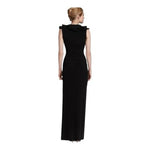 Laundry by Shelli Segal Black Ruffled Sleeve Maxi Dress Women's Gown Size 12