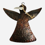 Metal Hammered Angel Ornament Antique Copper Finish 6.5" NWT India XM7125