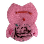 Felt Owl Applique Patch Pink Teal Sew On Craft 1 Pc New Handmade