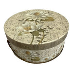 Tri-Coastal Design Carol Robinson Water Lily Floral Round Hat Box 12" EXC