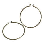 Gold Textured Hoop Earrings Twisted Ribbed Large Statement Jewelry 2 Inch VG