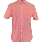 Banana Republic Men's Slim Fit Coral Pink Chambray Short Sleeve Shirt L VG