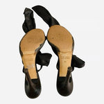 ICONE Chocolate Brown Leather Ankle Strap Stiletto Heels Made in Italy US6 EU36