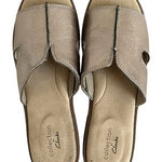 Clarks Collection Declan Flo Metallic Leather Slide Sandals Womens Sz 6 Comfort
