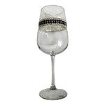 STEMWARE DESIGNS Black Clear Rhinestone Banded Stemware Champagne Flute 9.25"