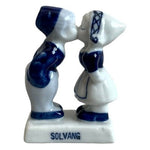 Vintage Delft Blue & White Ceramic Dutch Kissing Couple Figurine Boy&Girl Statue