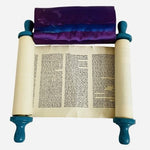 Vintage Blue Child Sefer Torah Scroll Hebrew Bible w/ Original Cover 5.5" G Rare