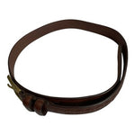 Lauren Ralph Lauren Brown Leather Woven Embossed Belt Brass Buckle Size 38 VG