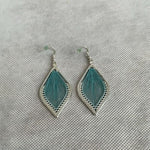 Turquoise Teal Threaded Dangle Earrings NWOT