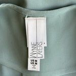 Wynne Layers Sage Green Chiffon Sleeveless Button Front Top Sz M Elegant Tunic