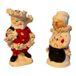 Napco Japan Porcelain Mr Mrs Claus Spaghetti Christmas Salt Pepper Shakers VNTG