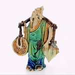Antique Shekwan Chinese Mudman Figurine Ceramic Statue Carrying Water 6.5 Signed
