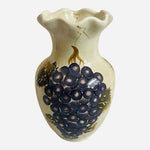 Vintage Cabernet Tabletops Unlimited Ceramic Vase – Hand Painted Grape Design