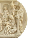 Studio Dante Cristo Fra I Dottori Alabaster Plate Ghiberti Doors Italy 8.5" NIB