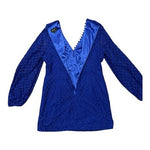 $169 Bardot Women's Blue Lily Long Sleeve V-neck Lace Dress Size 10/M-L NWOT