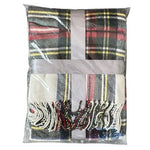 Chef L Home Kitchen Red Ivory Blue Plaid Throw Blanket 60"x50" Tassels NIB