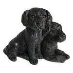 Dog Mate Labradors in Love Ceramic Figurine 4" Black Puppy Couple Sculpture Dog