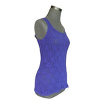 Hanky Panky Signature Lace Cami Tank Top Purple Stretch Scallop Trim L VG