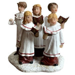 Vintage Children Choir Singers Christmas Figurine 5-Piece Group 2.5x2.5" Resin G