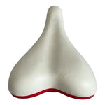 VELO Comfort Hybrid Bike Saddle White Red Accents Steel Synthetic Leather New