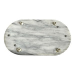 Vintage Arthur Court Marble Oval Serving Tray Figural Pig Aluminum Handle 13x7.5