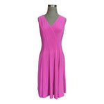 Jones New York  Hibiscus Crepe V-Neck Pleated A-Line Dress Sleeveless Sz 8 NWT