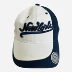 Vintage New York Yankees White Navy Blue Embroidered Baseball Cap Cotton Hat VG