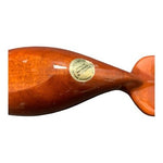 Hand-Carved Wooden Whale Sculpture Barbados Mahogany Polished Figurine 5.5"
