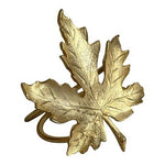 Gold Tone Metal Maple Leaf Napkin Rings Set of 10 Fall Autumn Table Decor EXC