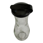 Good Seasons Glass Cruet Salad Dressing Bottle Shaker Black Lid 7.5in VG