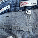 Gaudi Jeans Italy Blue Denim Straight Slim Distressed Mid Wash Women Size 29