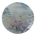 Vintage Crystal Clear Studios Sleigh Bells Santa Christmas Glass Plate NIB