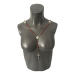 Pope John Paul II Vatican Rosary Red Crystal Beads Miraculous Medal NIB Italy