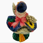 FITZ and FLOYD Hand Painted Ceramic Mrs Turkey Thanksgiving Salt / Pepper Shaker