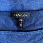 Escada Sequin Embellished Ombre Top Blue Cream Short Sleeve Womens L Sz 40