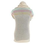 Rip Curl Women's Open Knit Striped Hooded Beach Cover Up Tunic Beige Size S VG