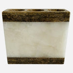 Genuine Marble Travertine Toothbrush Holder 3-Hole Stone Bathroom Vanity