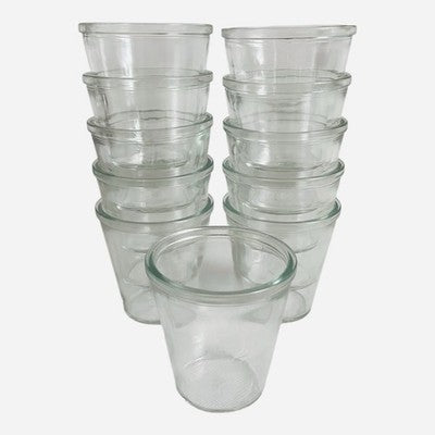 Lot of 11 Small Glass Jars 6oz Craft Storage Container Repurpose VG