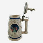 Vintage 2002 AVON America the Beautiful Beer Stein Statue of Liberty Lid Ceramic