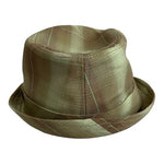 Goorin Bros Green Brown Plaid Fedora Hat Castle Emblem Mens Excellent Condition