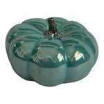 Hobby Lobby Teal Green Ceramic Pumpkin Fall Decor 2018 6.2x3.8in EXC