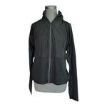 Avia Women's Black Hooded Windbreaker M Zip Front Long Sleeve Good Condition