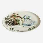 Vintage 1979 Byron Molds Christmas Collector Plate 3D Relief Cardinals Birdhouse