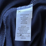 CeCe Womens Top M Navy Blue Crewneck Lace Puff Sleeves Blouse EXC